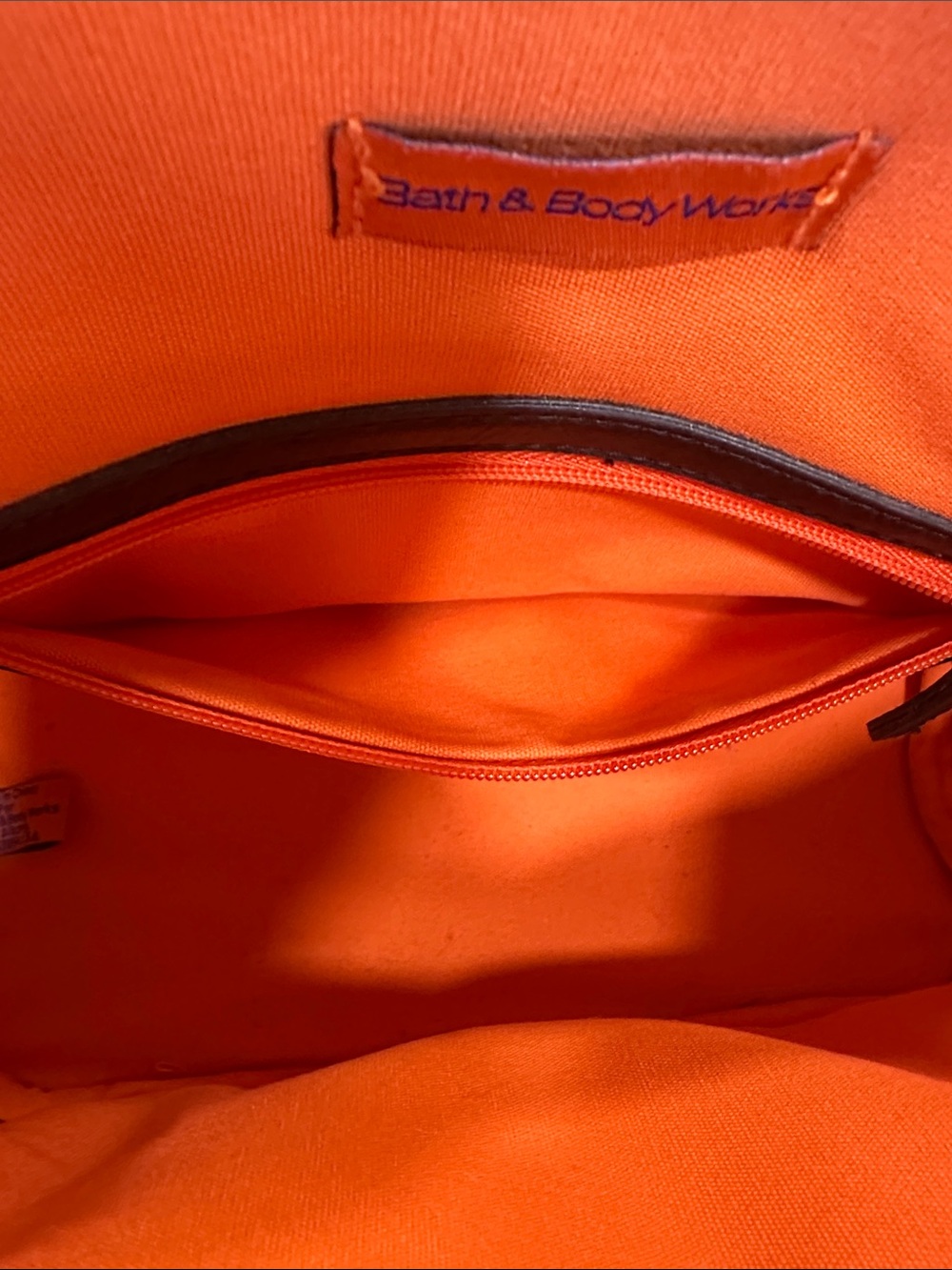 Bath & Body Works Blue Canvas Tote with Brown Trim and Gold Medallion - Picture 7 of 8